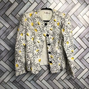 Irene Herberts Vintage Daisy Button Front Blazer